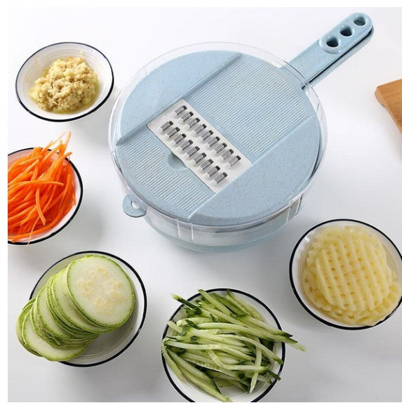 8-in-1 Vegetable Slicer & Grater Set β Multifunctional Mandoline Cutter with Strainer & Peeler
