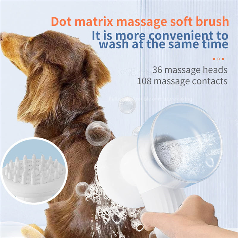 Automatic Foaming Pet Bath Brush – 2-in-1 Electric Grooming, Massage & Shampoo Dispenser for Dogs & Cats