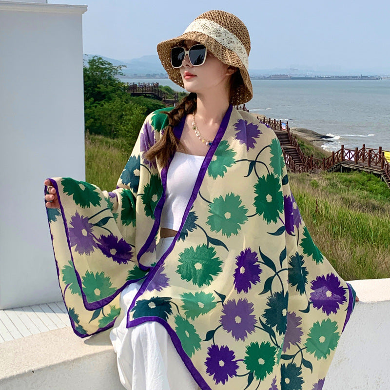 Boho Travel Scarf for Women – Ethnic Outdoor Shawl for Grassland & Highland Adventures