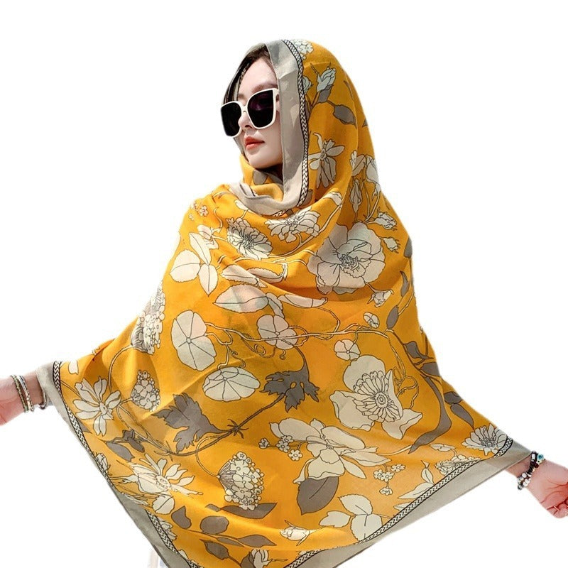 Boho Travel Scarf for Women – Ethnic Outdoor Shawl for Grassland & Highland Adventures