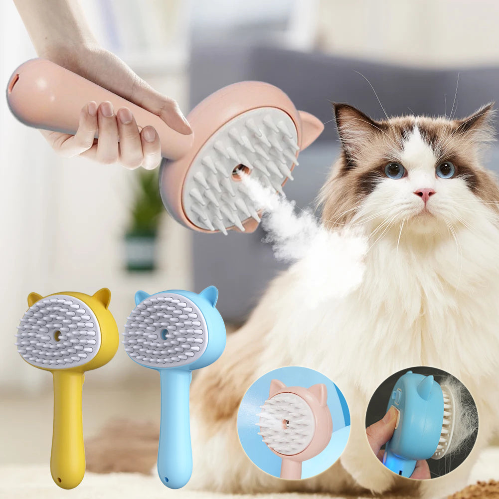 Rechargeable Mist Hair Cleaning & Self-Cleaning Pet Brush β Grooming Made Easy for Cats & Dogs