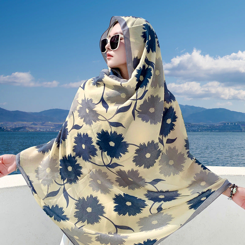 Boho Travel Scarf for Women – Ethnic Outdoor Shawl for Grassland & Highland Adventures