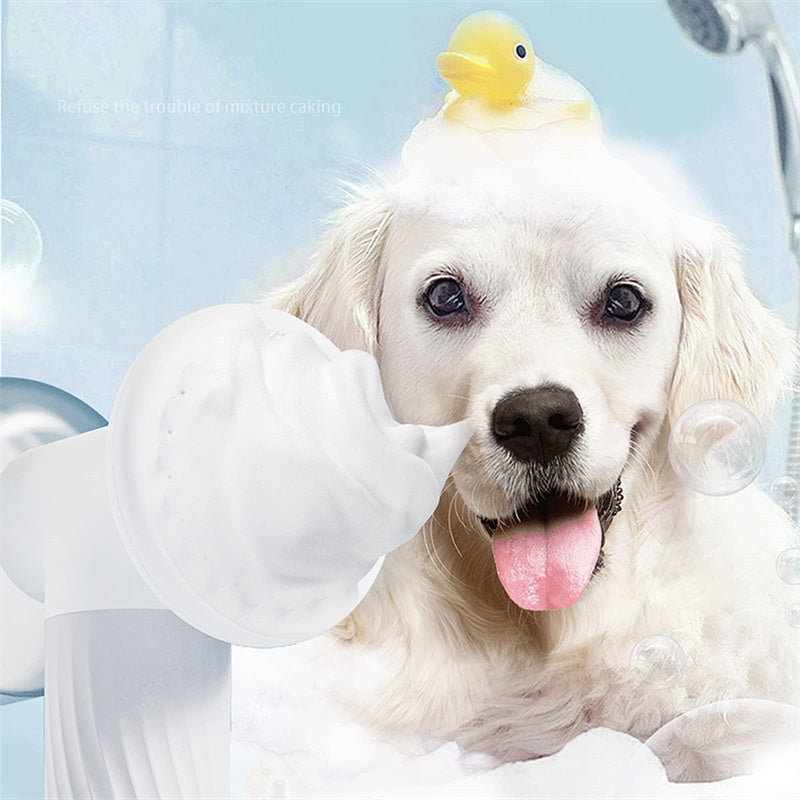 Automatic Foaming Pet Bath Brush – 2-in-1 Electric Grooming, Massage & Shampoo Dispenser for Dogs & Cats