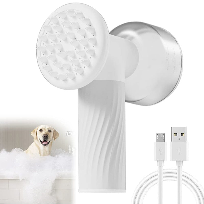 Automatic Foaming Pet Bath Brush – 2-in-1 Electric Grooming, Massage & Shampoo Dispenser for Dogs & Cats