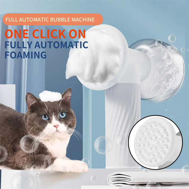 Automatic Foaming Pet Bath Brush – 2-in-1 Electric Grooming, Massage & Shampoo Dispenser for Dogs & Cats