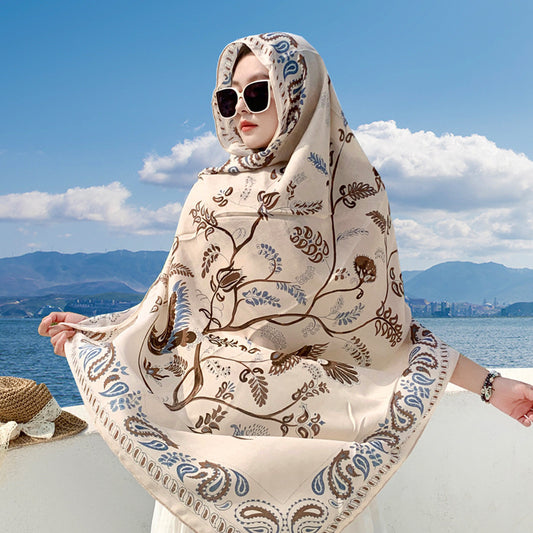 Boho Travel Scarf for Women – Ethnic Outdoor Shawl for Grassland & Highland Adventures