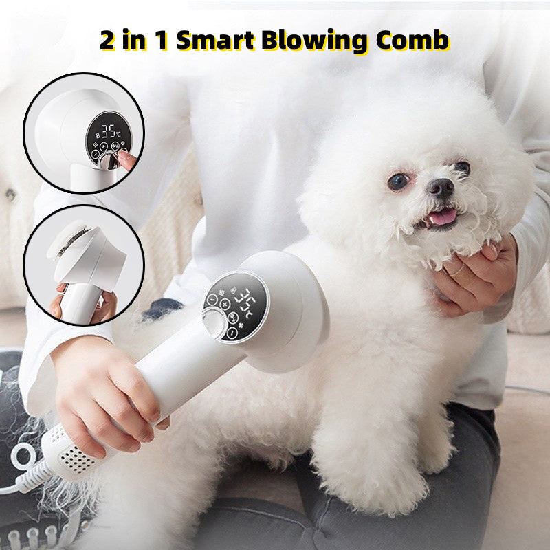 Smart Silent Pet Hair Dryer & Comb – Groom Like a Pro at Home!